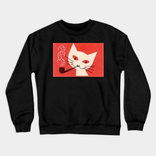 Cat with a Pipe - 1960s Czechoslovakian Matchbook Crewneck Sweatshirt